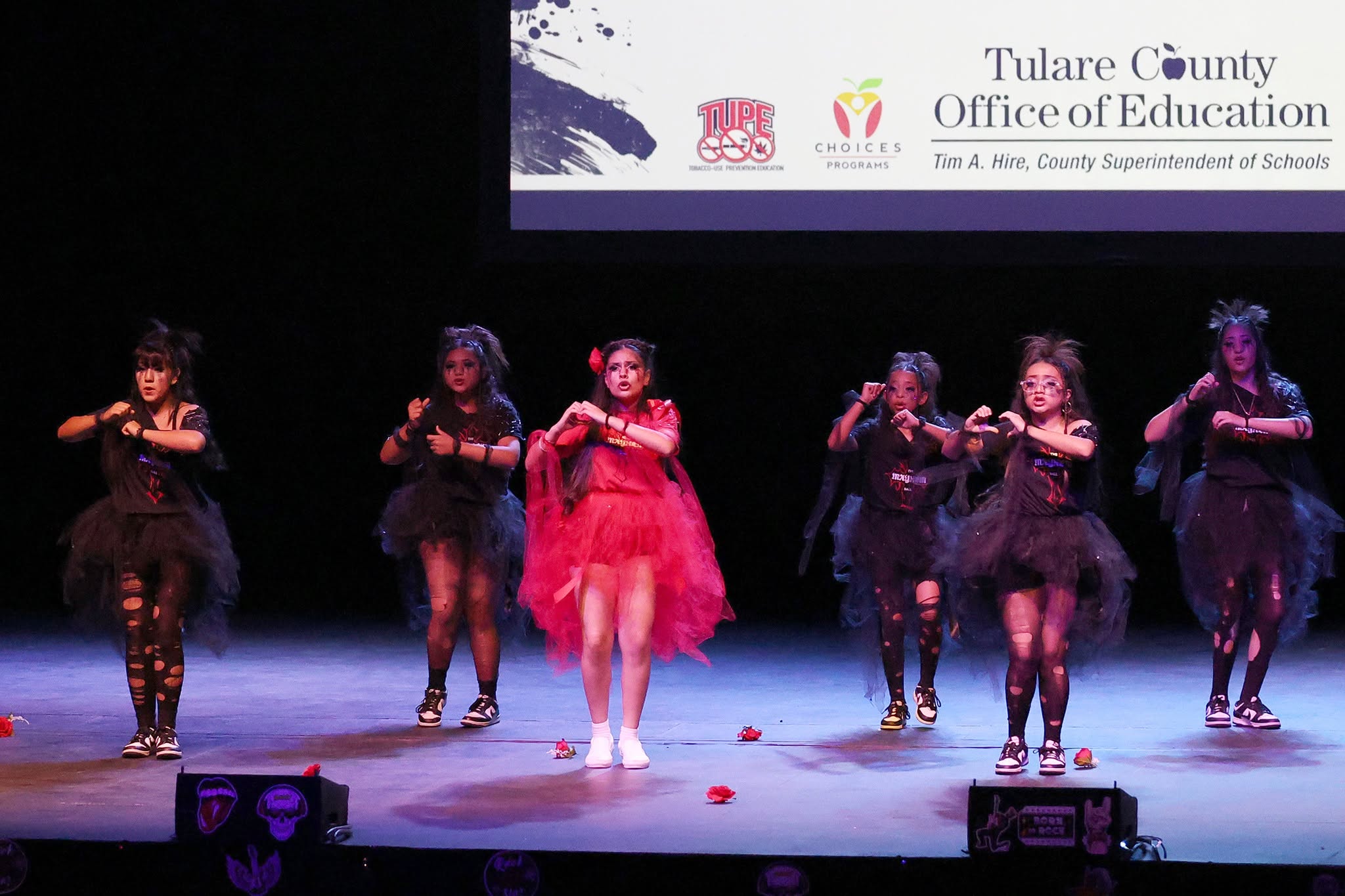 LS2 Students performing a dance at lip sync event.