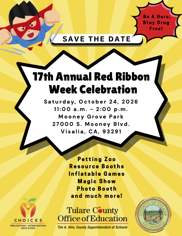 Flyer with information for Red Ribbon Week.