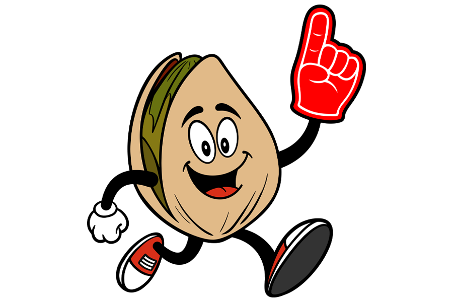 Pistachio with foam finger