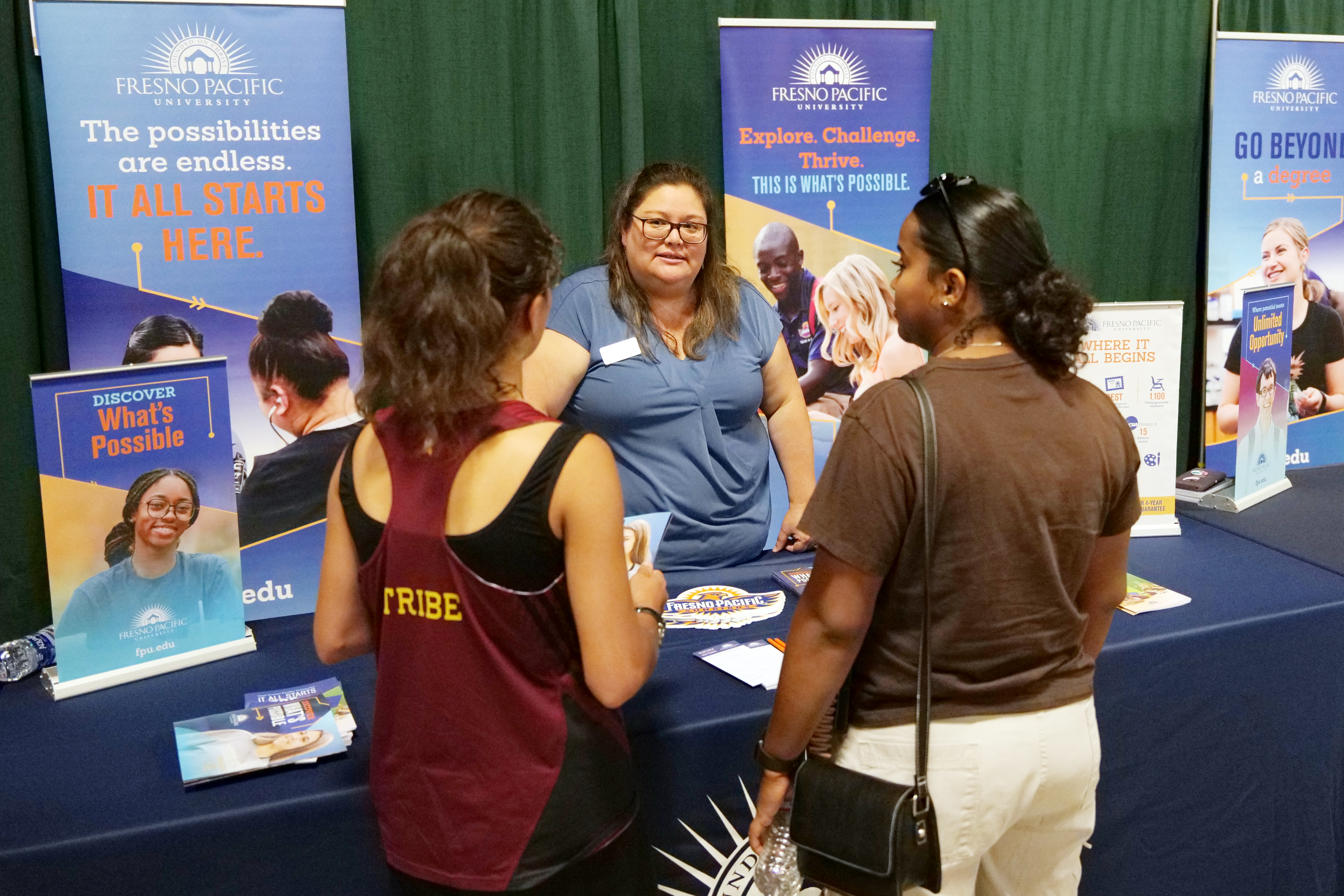 College Night Family at College Night booth