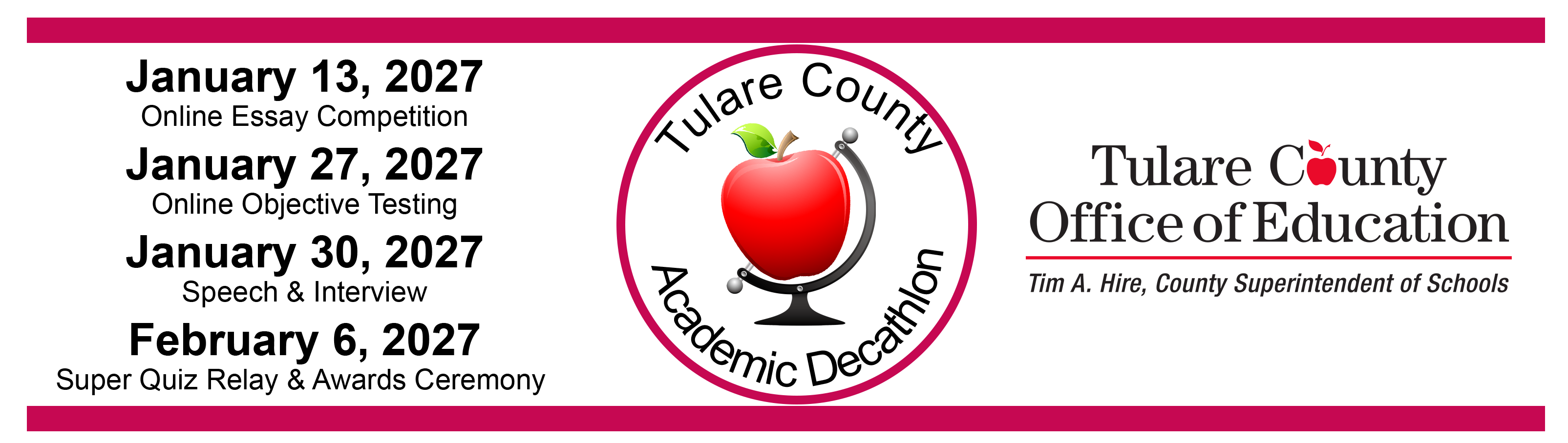 Academic Decathlon Website Banner Academic Decathlon Website Banner with dates