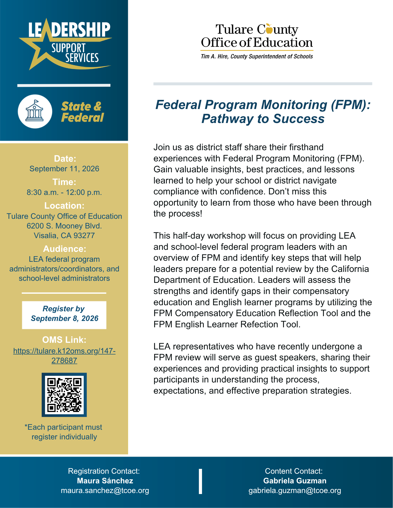 Flyer - FPM Pathway to Success FPM flyer gold, blue, and white