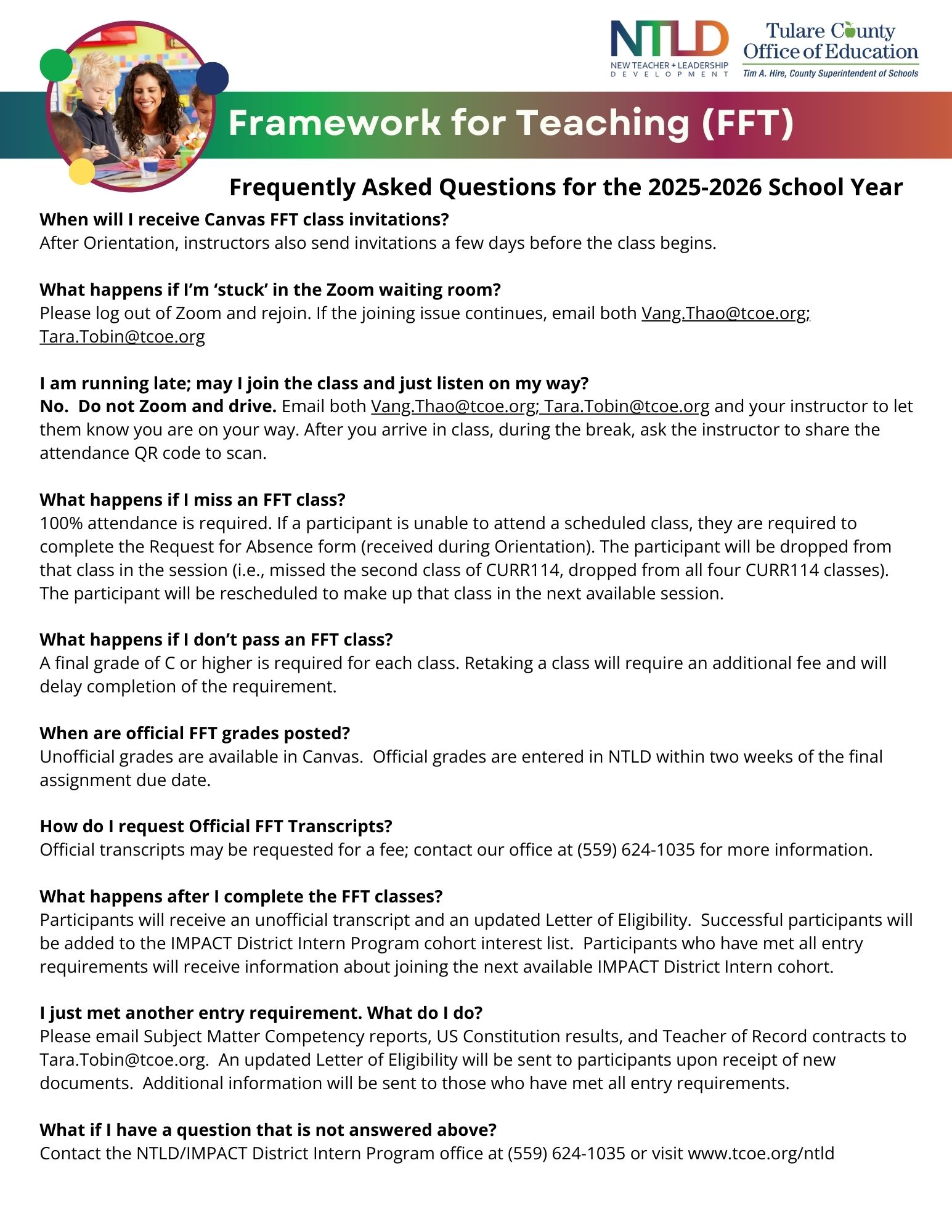 Framework for Teaching FAQs Continued