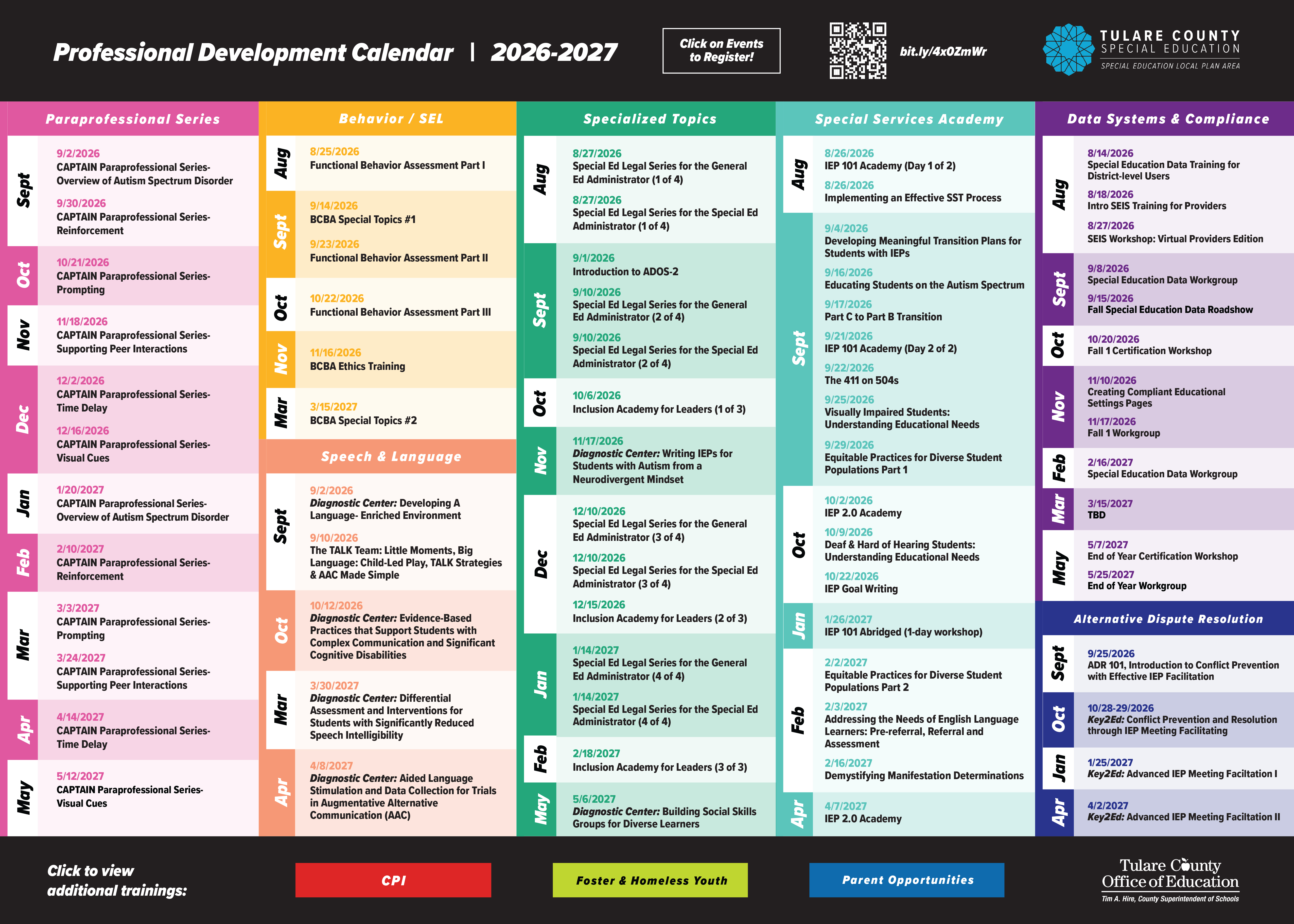 2026-27 Special Services Calendar