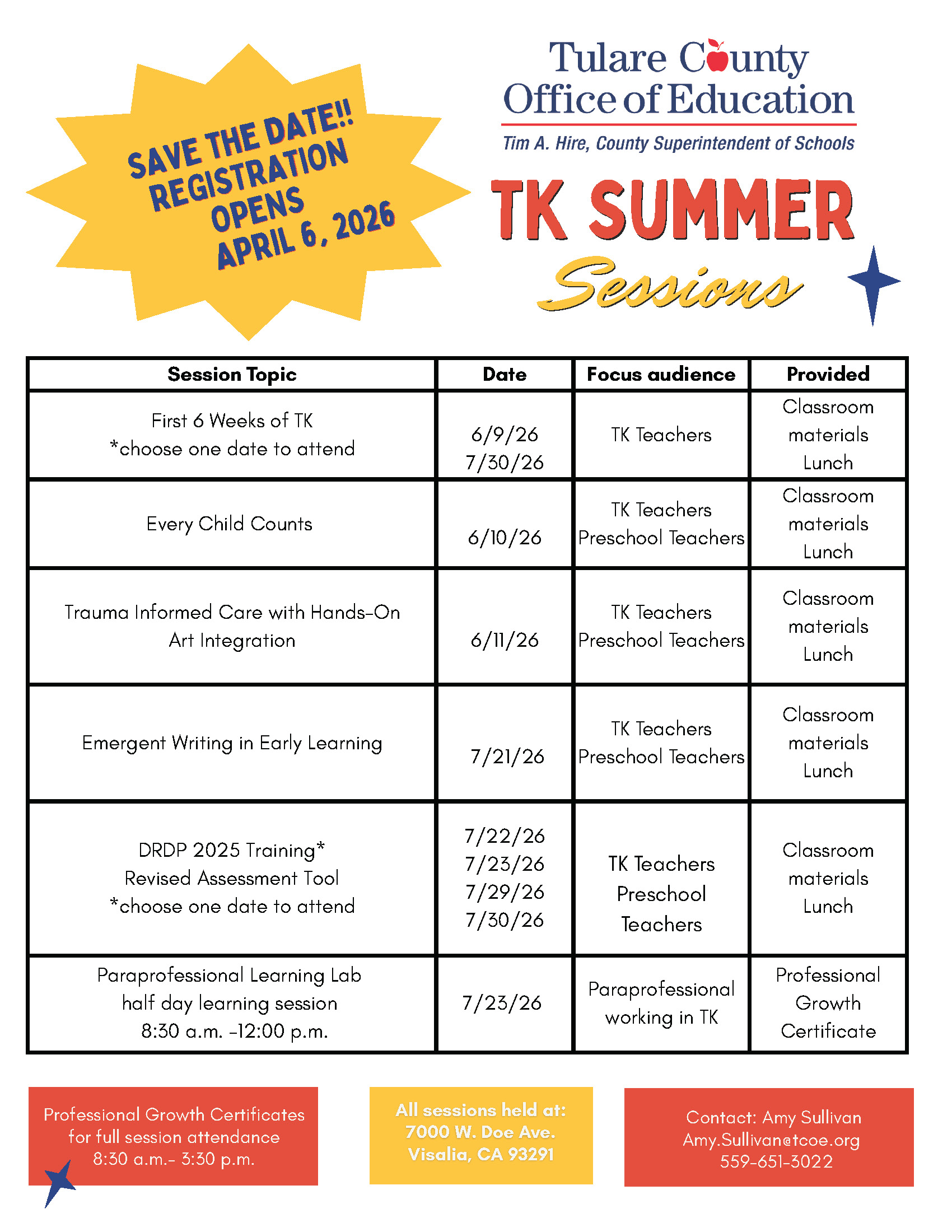 Six Summer 2026 trainings offered by Universal Pre-kindergarten Program